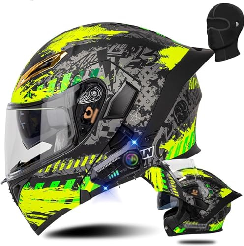 ZHTBATE Casco Integrato Apribile con Interfono Casco Moto Modulare Bluetooth Caschi Modulari per Uomo Donna con Doppia Visiera Casco Integrale Casco Crash Omologati ECE