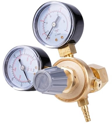 TICFOX Druckminderer Argon/CO2,Einlassgewinde W21,8 x 1/14,Regler für MIG/MAG/TIG Schweißgeräte,Schweißdruckregler Edelgas
