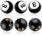 MBAIYO 6 tapones de válvula de bola de billar con 8 bolas de billar, tapas universales de válvula a prueba de fugas con núcleo de cobre, 8 bolas, color negro, para coche, moto, bicicleta, camión