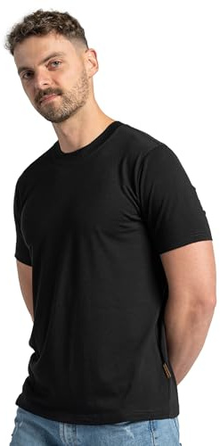 menique 100% merinoull t-shirt herrar funktionsskjorta löpskjorta vandring resor undertröja termobaslagret andningsbar kortärmad sporttröja, svart, XXL