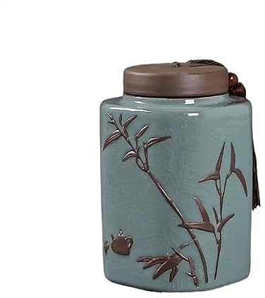 LJHFG63KUYT Caddy Crackle Pattern Ceramic Tea Canister Loose Leaf Tea Storage Jar Small Outdoor Travel Sealed Empty Canister Storage