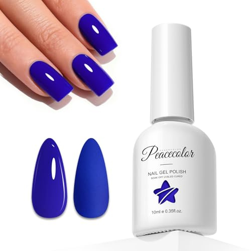 Peacecolor Vernis Semi Permanent Bleu 10ML, Soak Off UV/LED Vernis Gel UV Semi Permanent Pour Manucure DIY, Studio de Manucure