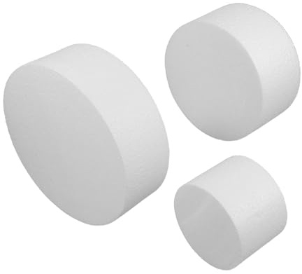 MOKKHNB Conjunto de 3 Moldes Redondos de Espuma para Pasteles de Práctica, Uso Versátil y Decoración DIY Adecuado para Reuniones Familiares y Tartas de Cumpleaños