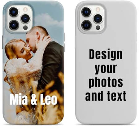 XSTZR Personalisierte, individuelle Handyhülle für iPhone 11, 12, 13, 14, 15, 16 – kratzfestes, stoßfestes PC-Material, klares Design mit Ihrem eigenen Bild oder Foto – anpassbare Schutzhülle