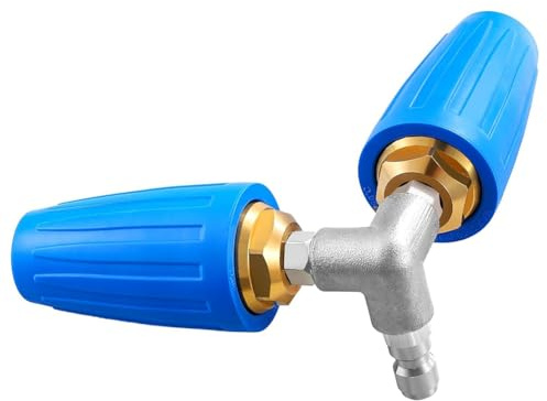 Fangxuee Fixation de Gouttière pour Nettoyeur, Nettoyeur à Double Buse Turbo avec Connecteur de 1/4 Pouce, 4000 PSI