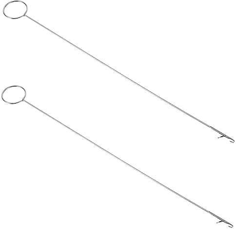 HEALSOPTHY 2pcs Stainless Steel Turner Hooks for Bias Tubing Sewing DIY Craft Tool with Latch End for Turning Belts Strings and Fabric