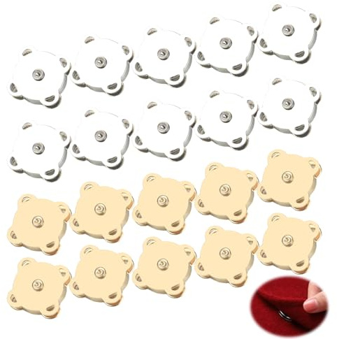 20 Piezas Botones Magnéticos, Botones de Presión para cCostura de 2 Colores el Enchapado de Alto Grado CREA una Hebilla de Superficie Suave y Hermosa para Ropa Bolsillos Manualidades Costura Bolsos