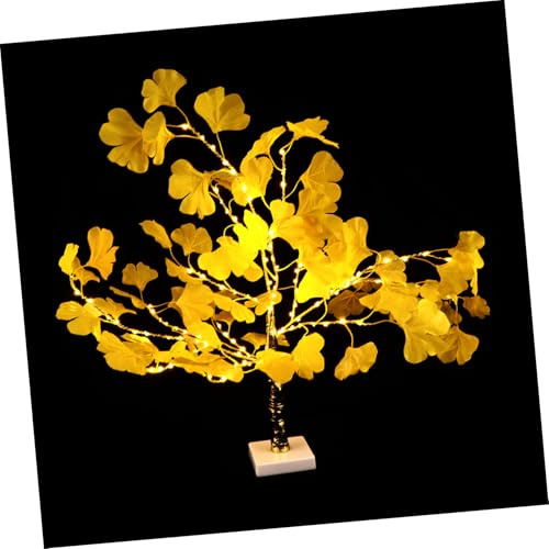 Toddmomy Ginkgobaum LED Lampe aus Kunststoff Warmweißes Licht Indoor Wohnkultur Deko Baumförmige Nachttischlampe ohne Batterie