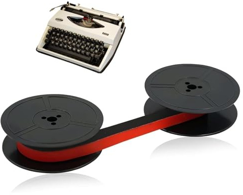 Farbbandfabrik Original Farbband für Schreibmaschine - Hochwertiges Farbband in Schwarz/Rot für DIN 2103, 53mm Durchmesser - Klare und präzise Druckergebnisse