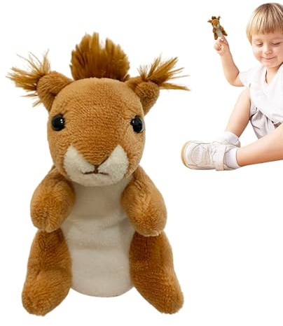 Puppen mit Tieren für Kinder – Puppen aus Eichhörnchen Hand aus weichem Plüsch für den Geburtstag des Kindes zu Weihnachten