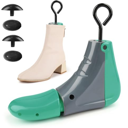 Utvidgningsverktyg för män: 4-vägs förstoringsanordning, justerbar längdexpander för sportstövlar, professionell bunions | Justeringslösning c, Mått:, Consulte la descripción