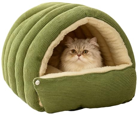 Cave d'hiver pour Chat | Lit De Caverne Confortable pour Animaux | Entrée Semi-Fermée Chaude Et Confortable en Peluche pour Intérieur Extérieur Chatons Chiot Chats Chiens