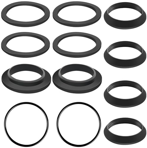 12 Pcs Cone Rubber Washers for 1/4 inch siphon, 37, 38, 40mm Waste Pipe O Ring Seal, Cone Seal Ring Silicone Washers Kit for Plumbing, Durable Rubber Seals, for Basin, Sink & Waste Pipe Fittings