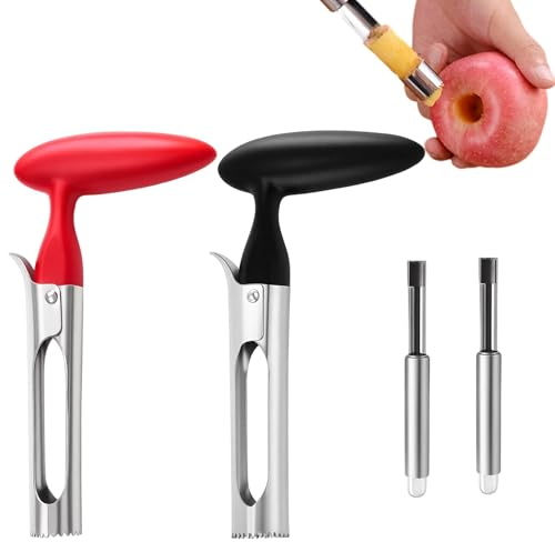 4-teilig Apfelausstecher, Apfelentkerner Mit Edelstahlklingen Für Schnelle Obstverarbeitung, Ergonomische Griffe Für Einfache Handhabung, Universalgröße Für Äpfel Und Birnen