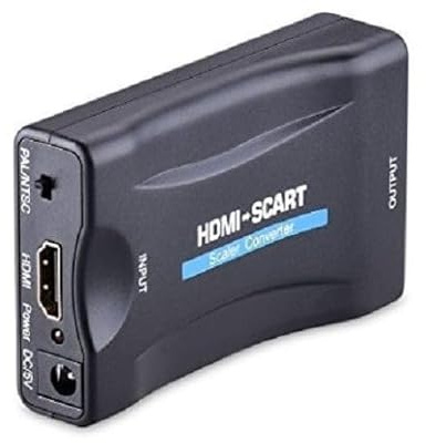 WEB world electronic business Convertitore Adattatore da HDMI a SCART – Trasmettitore Audio/Video Digitale-Analogico – Supporto Full HD 1080p, PAL e NTSC – Cavo di Alimentazione USB Incluso
