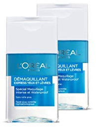 L'Oréal Paris - Latte detergente delicato, occhi e labbra, per trucco waterproof, set di 2 x 125 ml