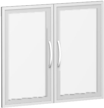 Gera Möbel S-382901-GT Glasflügeltürensatz Mailand 2 OH mit Holzrahmen für Korpusbreite 80 cm