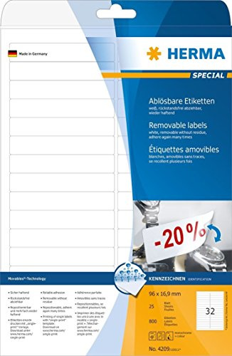 Universaletiketten 96x16,9 ws HERMA 4209 ablösbar