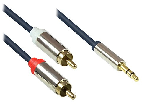 Câble de Connexion Audio Good Connections Prise Jack 3,5 mm vers fiche RCA 2X (RCA) 3 m Bleu foncé