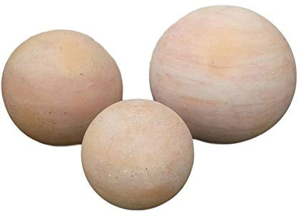 3er Kugelset ca. 22 + 17 + 12 cm aus Terracotta Terrakotta Deko Garten