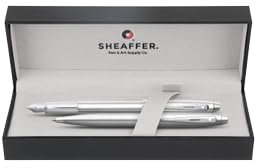 A. T. Cross Kugelschreiber und Füllfederhalter Set Sheaffer 100 Chrom in Geschenkbox