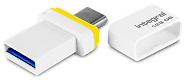 Integral - Memoria USB 3.1 y Type-C Fusion de Doble Conector para Guardar Datos Entre Smartphones, PC, Macs, tabletas USB C