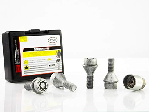 Fits Fiat Ducato Boxer Campervan M14 Thread 2007-onwards M14x1.5x28.5 094/5 Heyner Germany Locking Wheel Nuts Set 4 Car Security Locks Anti-theft