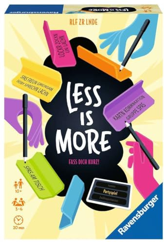 Ravensburger Less is More – 26966 – det kommunikativa partyspelet, för 3 till 6 spelare från 10 år, rolig spelkväll, gissningsspel, sällskapsspel, familjespel