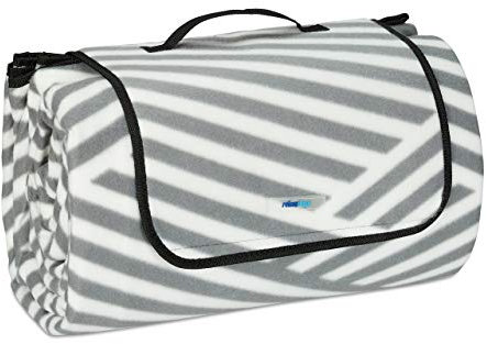 Relaxdays 10035590 Picknickfilt, Grå, Vit, 200 x 300 cm