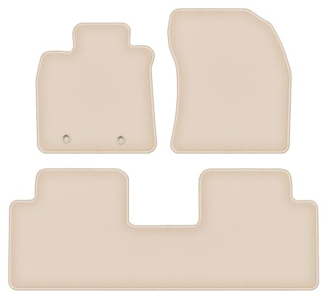 Velours-Fußmatten passend für Toyota Avensis III T27 2009-2018, Beige | passend für Kombi/Liftback/Limousine; geschorener Premium-Velours (100% Polypropylen), ca. 8 mm