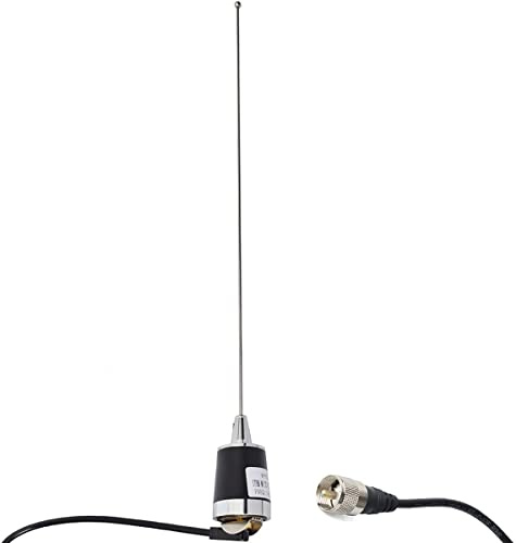 UAYESOK Antena de Radio móvil VHF UHF de Doble Banda 2M 70CM NMO Vehículo Ham Radio Aerial con Montaje 13ft / 4M RG58 Cable coaxial PL259 UHF Macho
