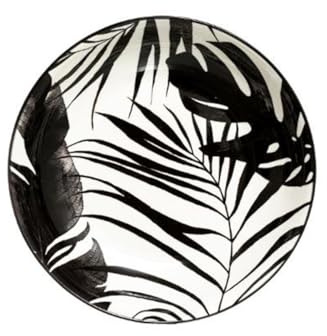 Secret de Gourmet - Lot de 6 Assiettes Creuses Palme 20cm Noir