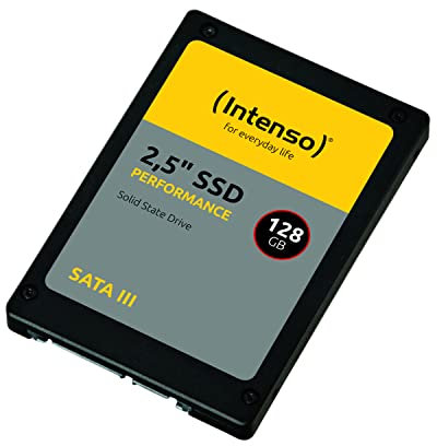 Intenso Interne 2,5 SSD SATA III Performance, 128 GB, 550 MB/Sekunden, Schwarz