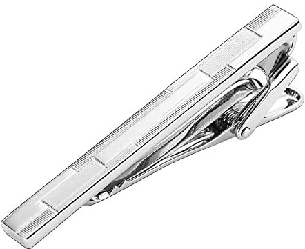 Stfery Krawattennadel Edelstahl, Krawattenklammer Silber Rechteck 5.7CM Schmuck Ehemann Geschenk Personalisiert