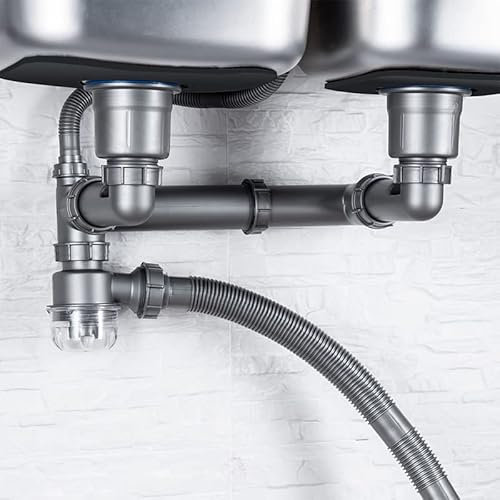 Juego De Desagüe Trasero Para Fregadero De Cocina, Desagüe De Desodorante De Doble Ranura, Accesorios De Desagüe Para Fregadero, Desagüe Trasero De Doble Ranura