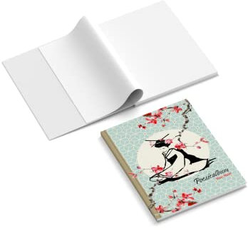 easyprint Poesiealbum personalisiert mit Name | Design Kirschblüten | 148 x 210 mm | Hardcover | Papier 100 g/m² | Blanko Innenseiten | Freundebuch | Erinnerungsbuch