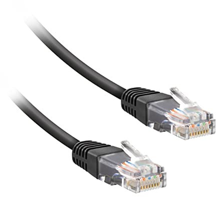 Ekon cavo da rete, cavo LAN, categoria 5, 30m, connettori RJ45, ethernet, per PC, telefono fisso, laptop, modem, MacBook