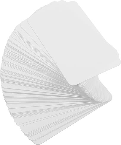 Totority 100 Stück Leere Spielkarten Weißer Tischläufer Mini-Spielkarten Mini-Karteikarten Trocken Abwischbare Karten Künstler-Sammelkarten Leeres Kartendeck Beschichtetes Papier