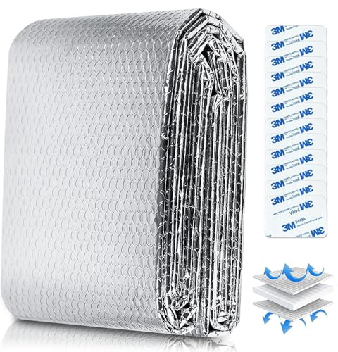 Película Reflectante Del Disipador Aluminizada 0,6m X 5m X 3mm: PelíCula Aislante TéRmica Aislamiento Doble Burbuja - Paneles Aislantes Termicos Islamiento Detrás Del Disipador de Calor | 3 mm de espesor. Reduce pérdidas de calefacción, mejora el confort interio. Fácil de cortar e instalar. Fabricado en España.