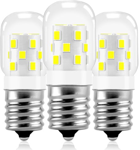 MIFLUS E17 LED Bulb Microwave Oven Appliance Light Bulb Super Power Saving Multiple Purpose Under Hood Over Stove Lights-3W(Equal to 40W Incandescent),380LM,6000K Daylight White-3 Packs