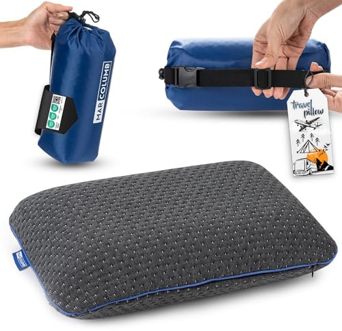 Marcolumb Reisekissen-Campingkissen-ergonomisches Memory-Schaum-Kissen mit temperaturregulierendem Bezug-Oeko-TEX Made IN Green