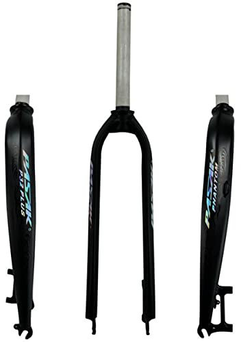 DHNCBGFZ 1-1/8 26/27,5/29 MTB-Gabel Mit Starrer Scheibenbremse Aus Aluminiumlegierung 28,6 Mm Gewindelose Gerade Rohr-superleichte Mountainbike-Vorderradgabel (Color : Frosted Black, Size : 26)