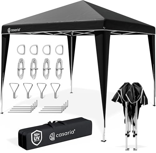 CASARIAŽ Tonnelle de Jardin Pliable Capri 3x3m Pop-Up Protection UV 50+ imperméable Sac Camping pavillon de Jardin Tente réception Tente Pliante Noir