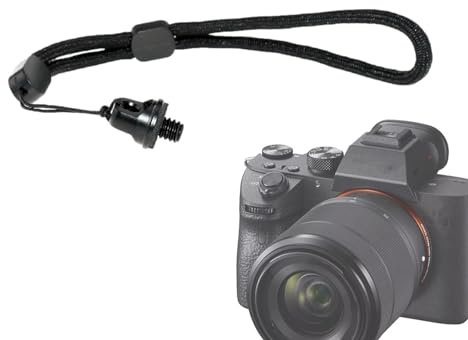 Ruwshuuk Correa de mano para cámara, 1/4 de tornillo, tejida a mano, correa de muñeca portátil, correa de hombro para cámara, cordón de muñeca para teléfono para palo selfie, , Refer to