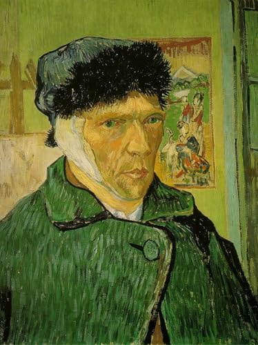Puzzle 1000 pièces Vincent Van Gogh Autoportrait avec Oreille Bandée 70 x 50 cm Puzzle Adulte Puzzle Classique 1000 pièces Adulte Van Gogh Puzzle
