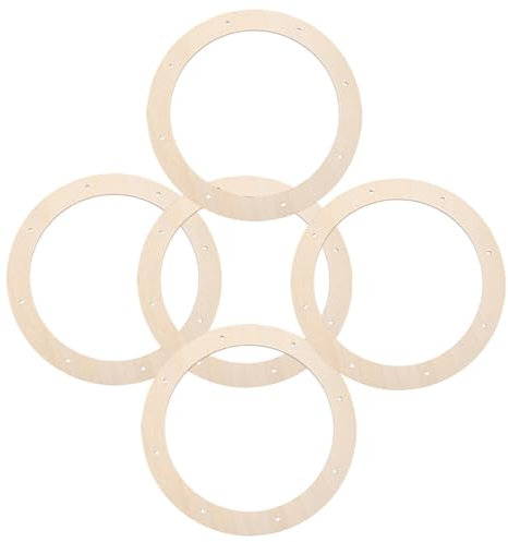 Cabilock 5 Stücke Weihnachten Kranz Rahmen Ringe Holz Künstliche Kranz Dekoration Für Home Tür