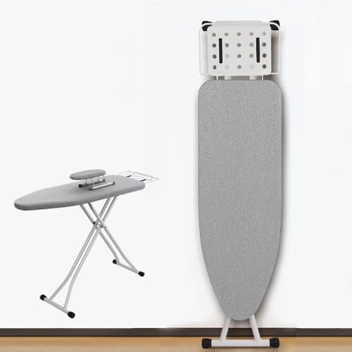 ASSE da Stiro con Rivestimento Resistente al Calore ASSE da Stiro Regolabile in Altezza Supporto da Stiro Pieghevole Antiscivolo, Comodo da Usare(Gray)