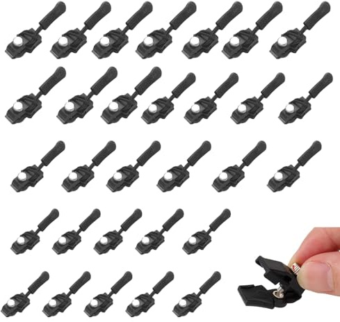 KASESSS 30 pièces de réparation fermeture éclair universelle, kit réglable avec 3 tailles de curseur, pour vêtements, valises et sacs à dos