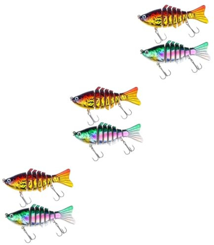 BESPORTBLE 6-Teiliges Set Simulationsfischköder doppelhaken für einen Angler Fishing Accessories Angelgeräte Tackle-Kit klemmbausteine Abschnitte Angelköder lebensechte Angelköder