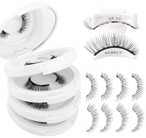 Magnetic Eyelashes with Applicator, 4 Pairs Reusable Natural Look Magnetic Lashes Kit No Glue Needed Easy to Wear and Remove(Magnetic-lashes XK86-4P)